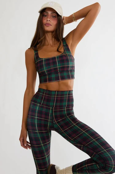 BEACH RIOT- LEAH TOP PINE HOLLOW PLAID