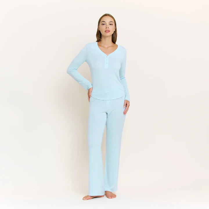 HONEYDEW- DREAMLAND LONG HENLEY SET IN FROSTY