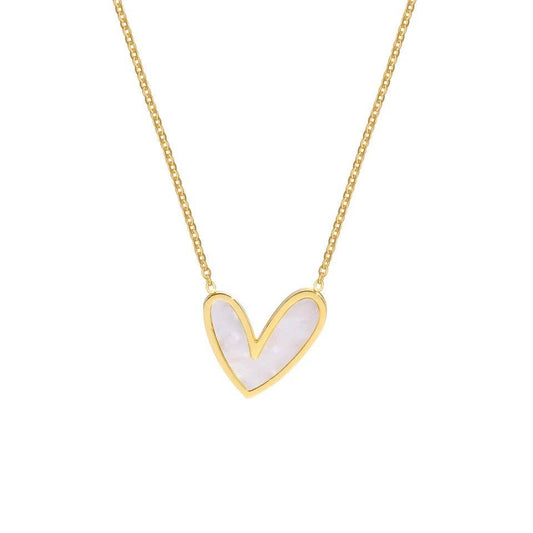 Abigail Mother Of Pearl Heart Necklace