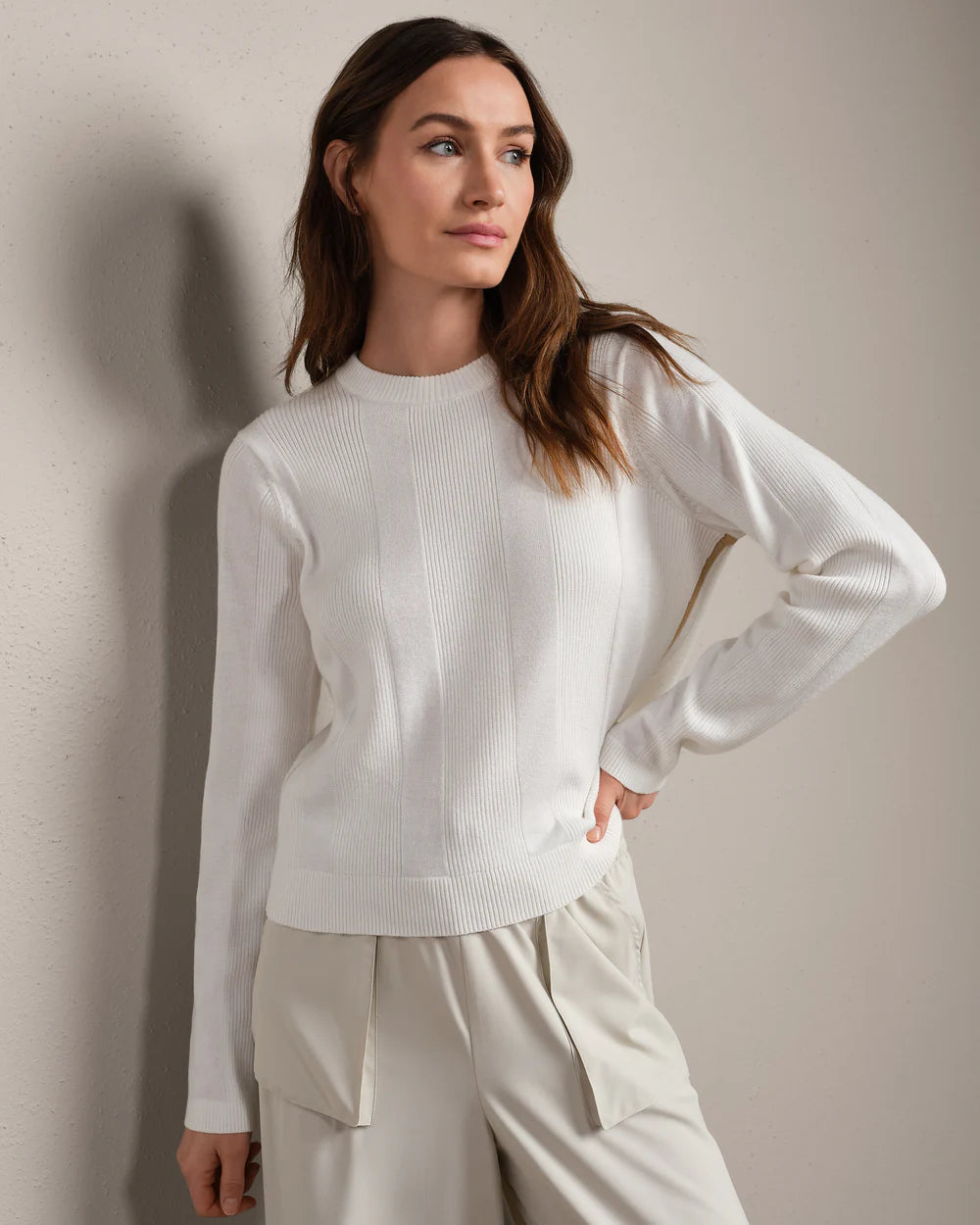 RHONE- SOMER PULLOVER SWEATER SNOW WHITE