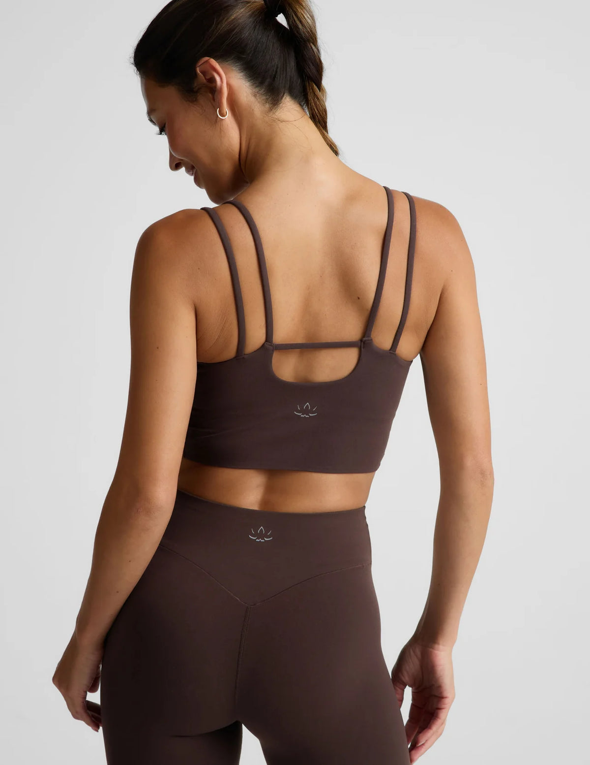 BEYOND YOGA- GLOWZONE STRAPPY CROPPED TANK COCOA PLUM