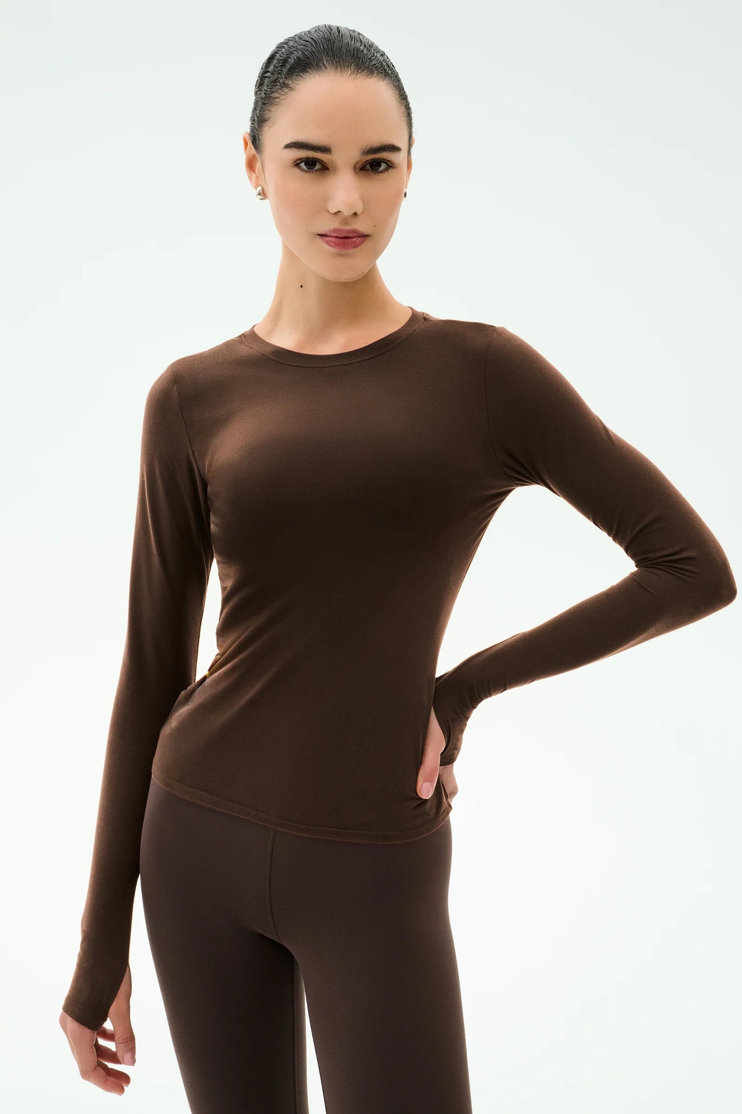 Splits59- AIRWEIGHT LITE LONG SLEEVE WAIST LENGTH CHOCOLATE