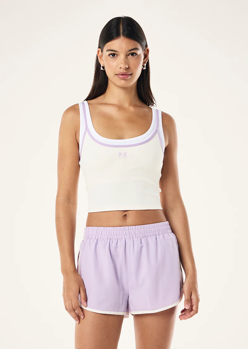 PE NATION- FORWARD TANK WHISPER WHITE & VIOLET CRUSH