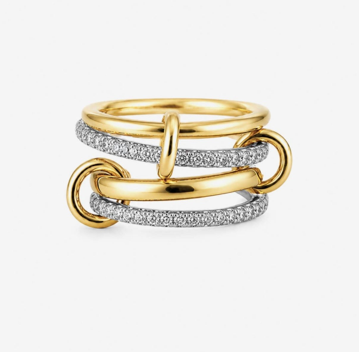 MINA TWO TONE PAVE STACKED RING 7