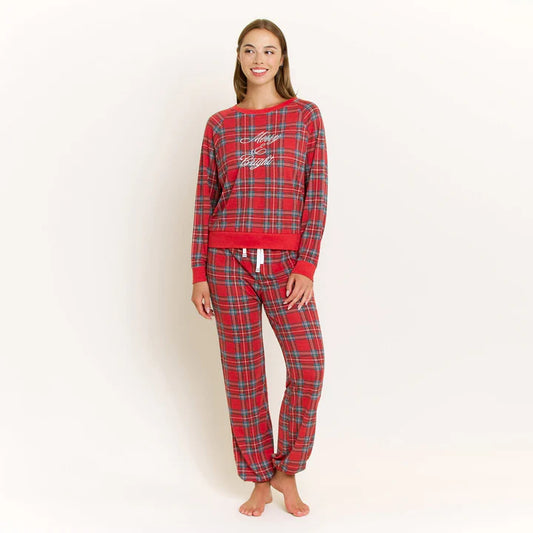 HONEYDEW- STAR SEEKER LONG SET IN SANTA PLAID