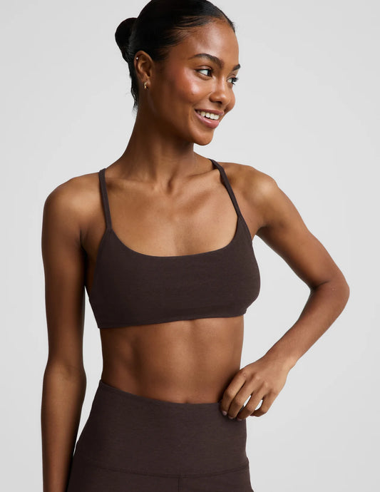 BEYOND YOGA- MINIMAL BRA DARK CHOCOLATE