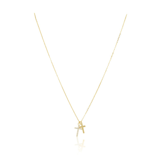 Double Cross Necklace