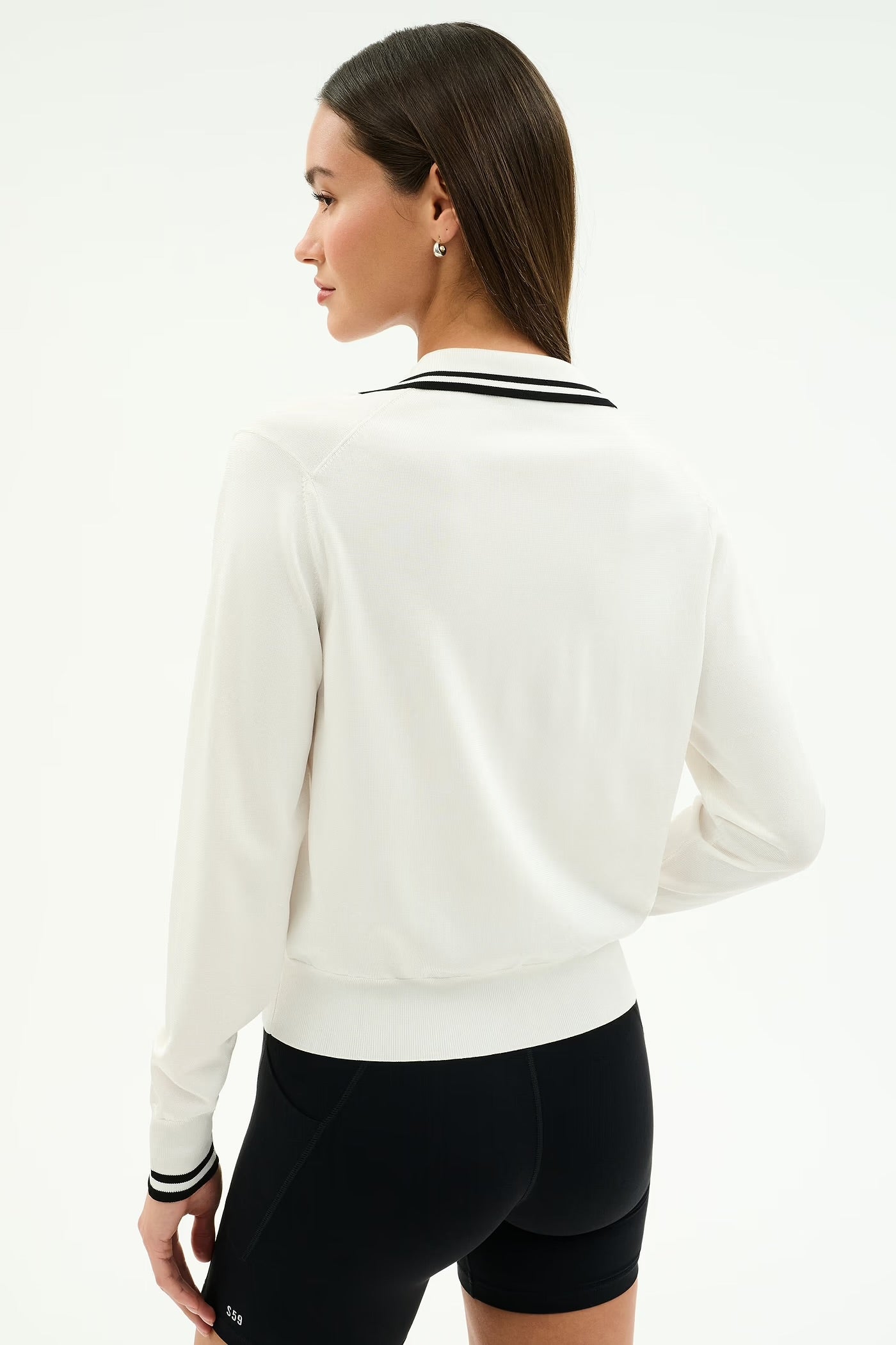 SPLITS59- TAYLOR KNIT POLO WHITE/BLACK