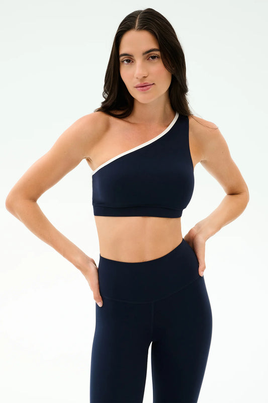SPLITS59- JOSIE AIRWEIGHT ONE SHOULDER BRA INDIGO/WHITE