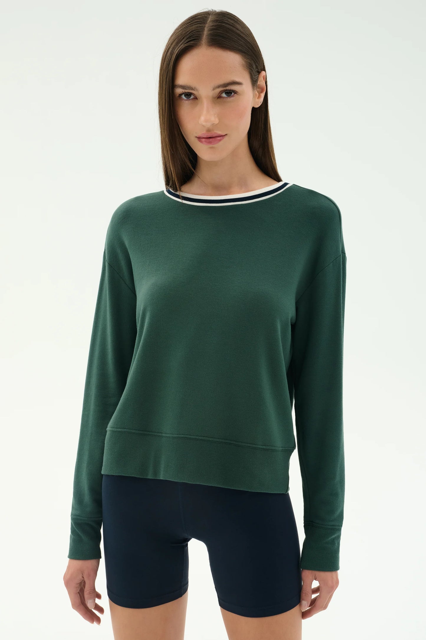 SPLITS59- SONJA FLEECE SWEATSHIRT W/ STRIPE