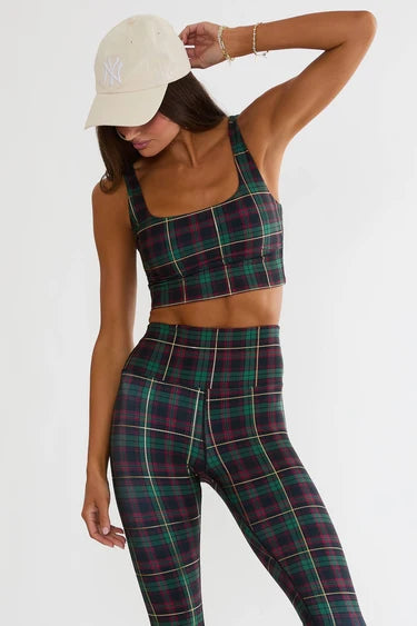 BEACH RIOT- LEAH TOP PINE HOLLOW PLAID