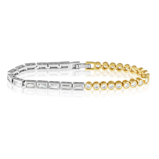 Spencer Two-Tone Bezel Tennis Bracelet