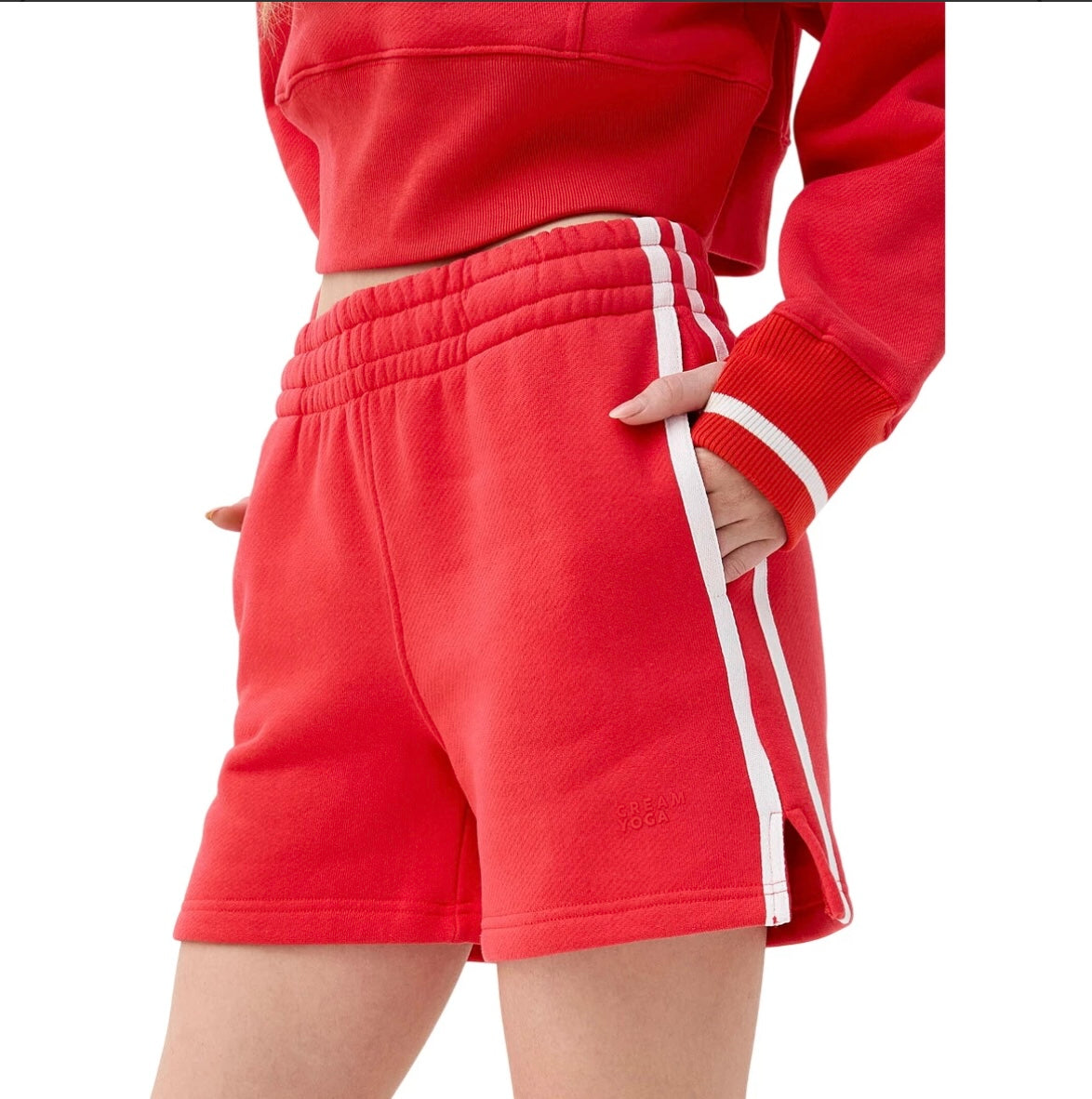 CREAM YOGA- DANI SWEAT SHORTS RED