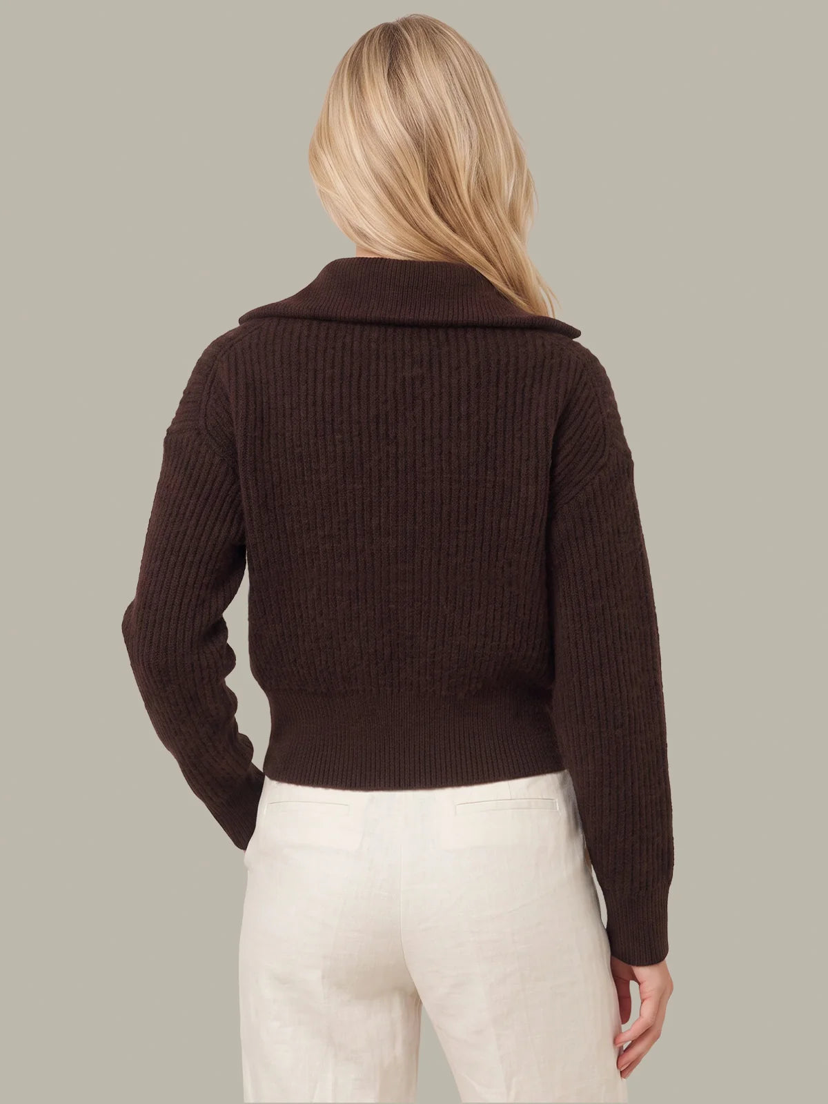 525 WESLEY CROPPED ZIP FUZZY JACKET CHOCOLATE PLUM