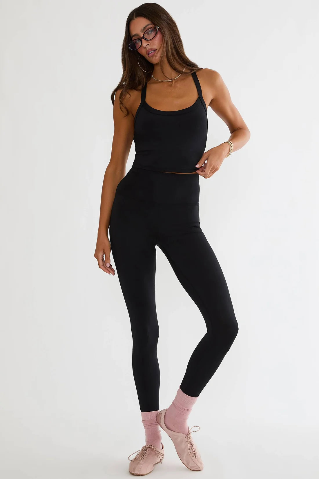 BEACH RIOT- TAYLER 7/8 LEGGING BLACK GLITZ