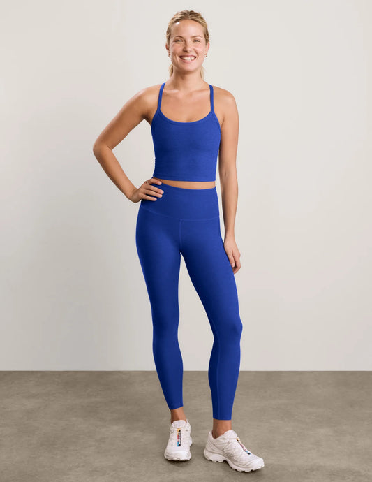 BEYOND YOGA- SPACEDYE CAUGHT IN THE MIDI HIGH WAISTED LEGGING ULTRA BLUE HEATHER