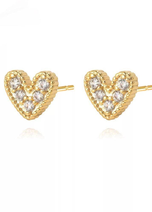 Nia Pave Heart Studs
