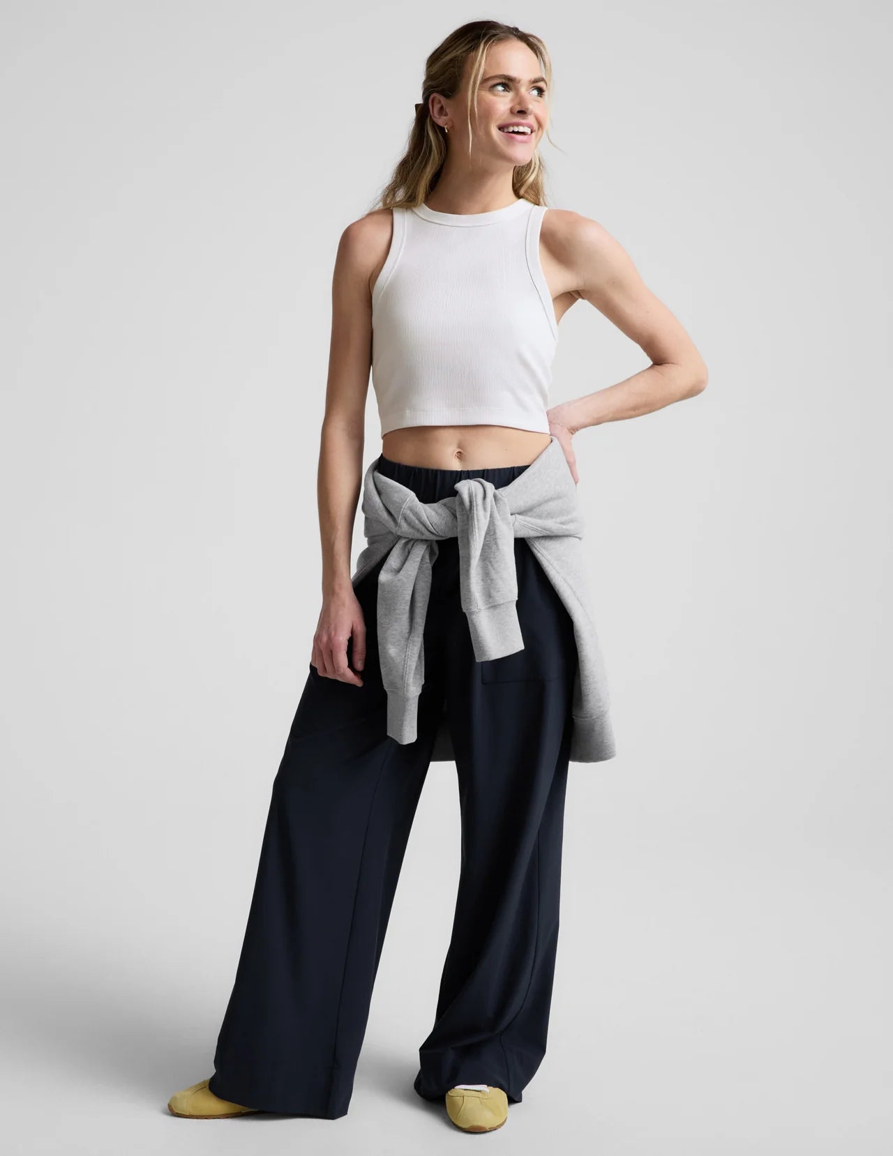 BEYOND YOGA- ON REPEAT RIB HIGH NECK CROPPED TANK