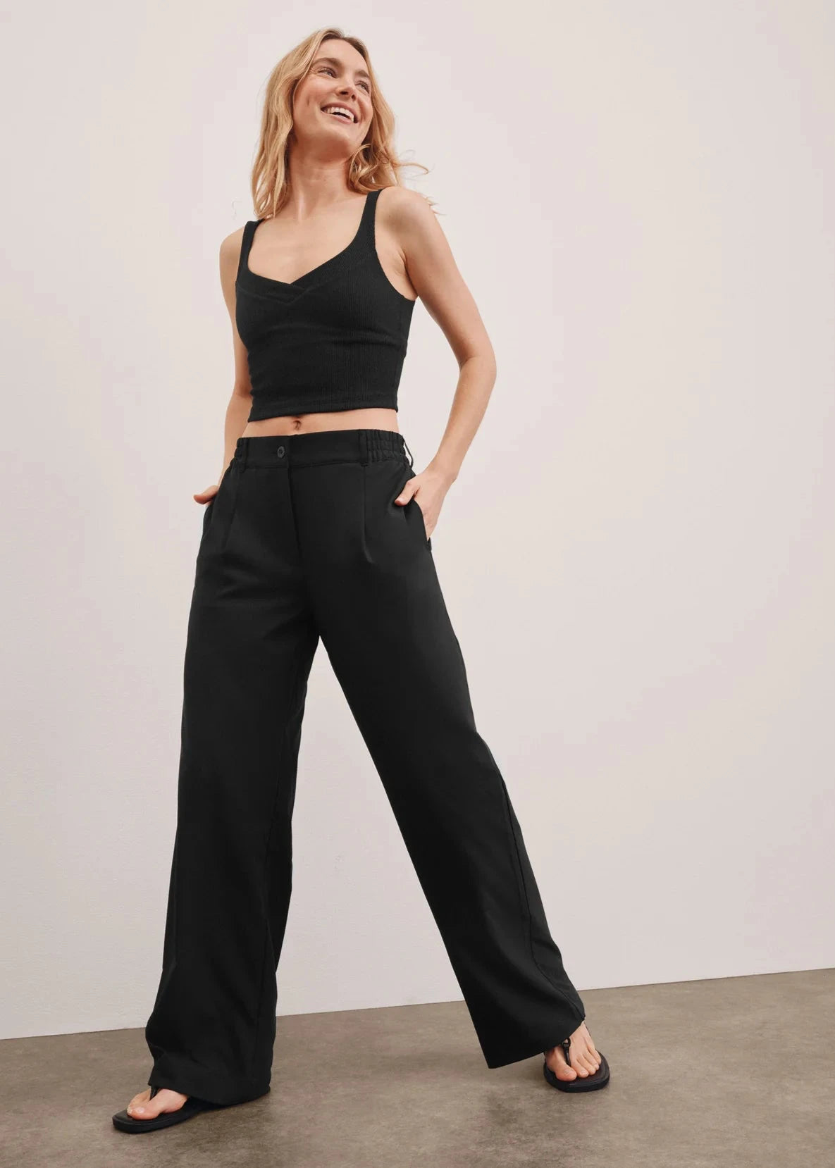 BEYOND YOGA- STATUS WIDE LEG TROUSER