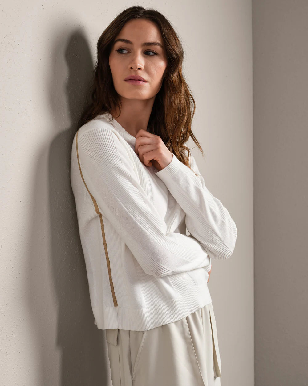 RHONE- SOMER PULLOVER SWEATER SNOW WHITE