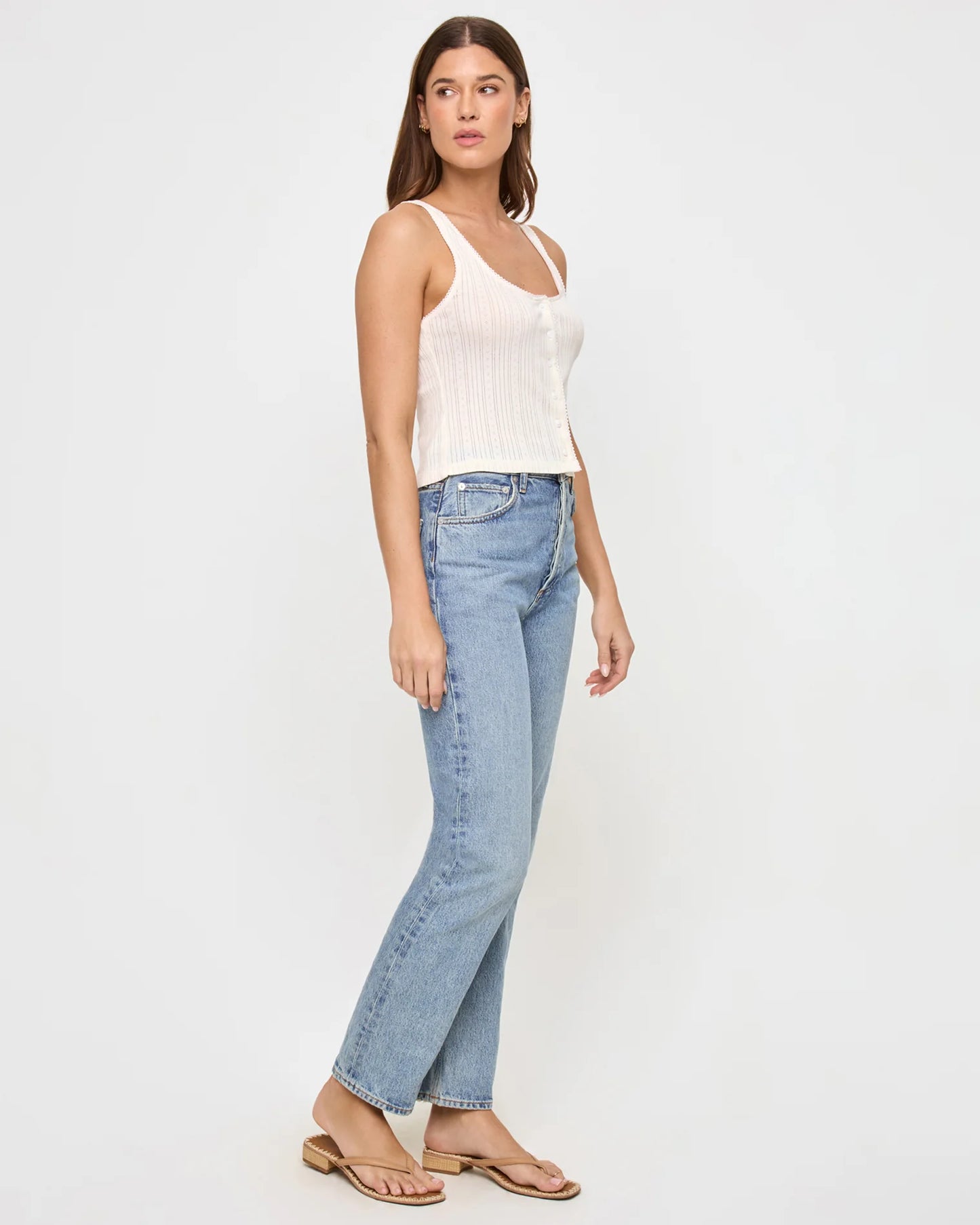 L*SPACE JEANIE POINTELLE TANK CREAM