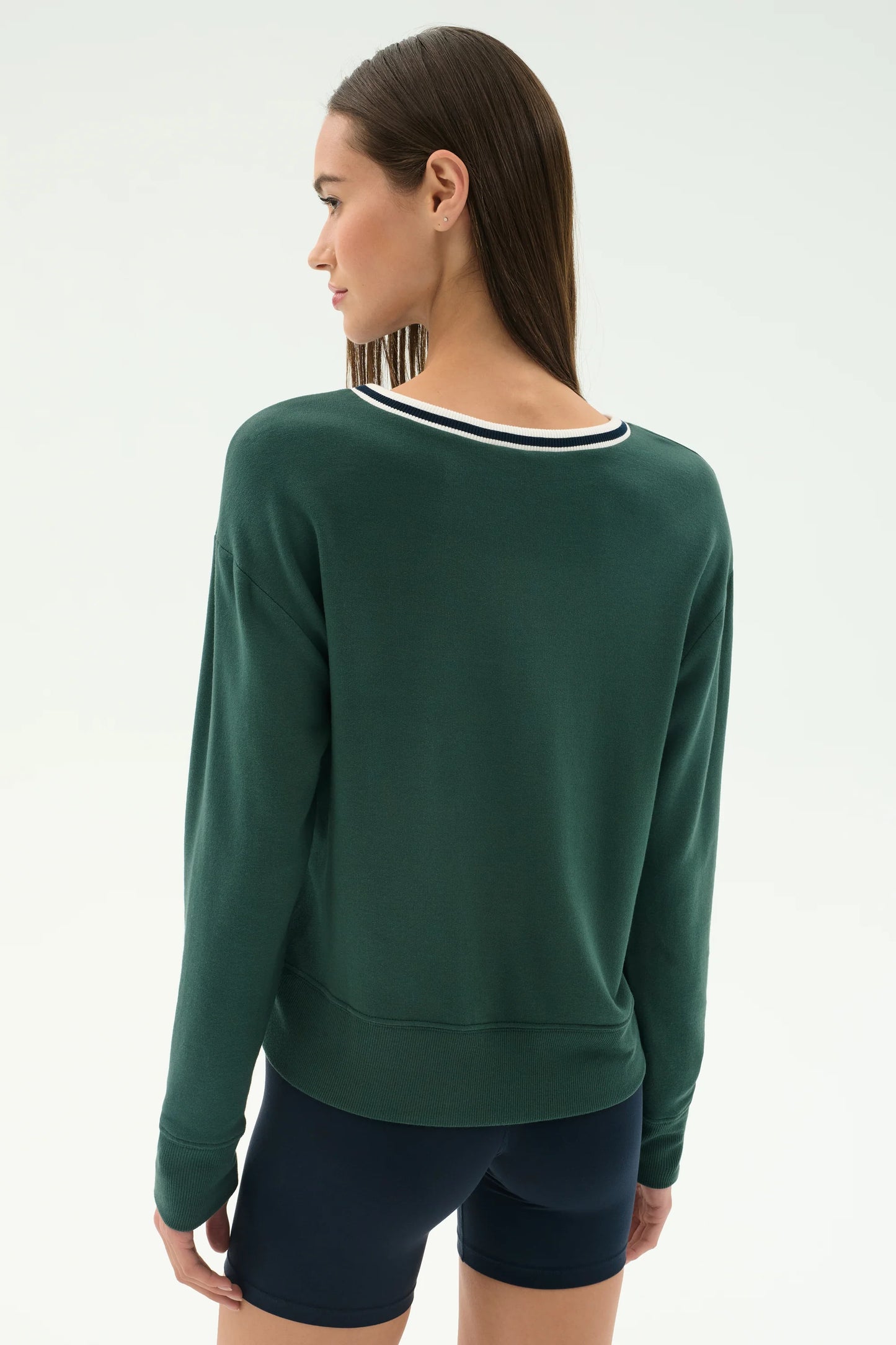 SPLITS59- SONJA FLEECE SWEATSHIRT W/ STRIPE