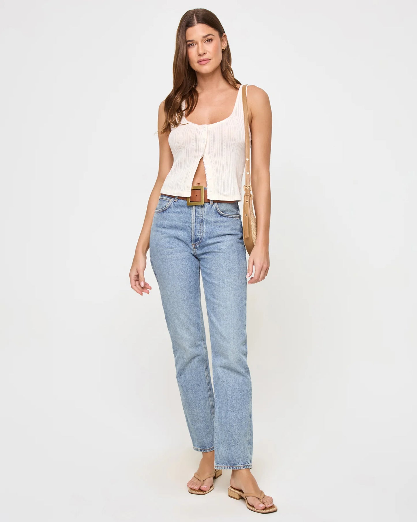 L*SPACE JEANIE POINTELLE TANK CREAM