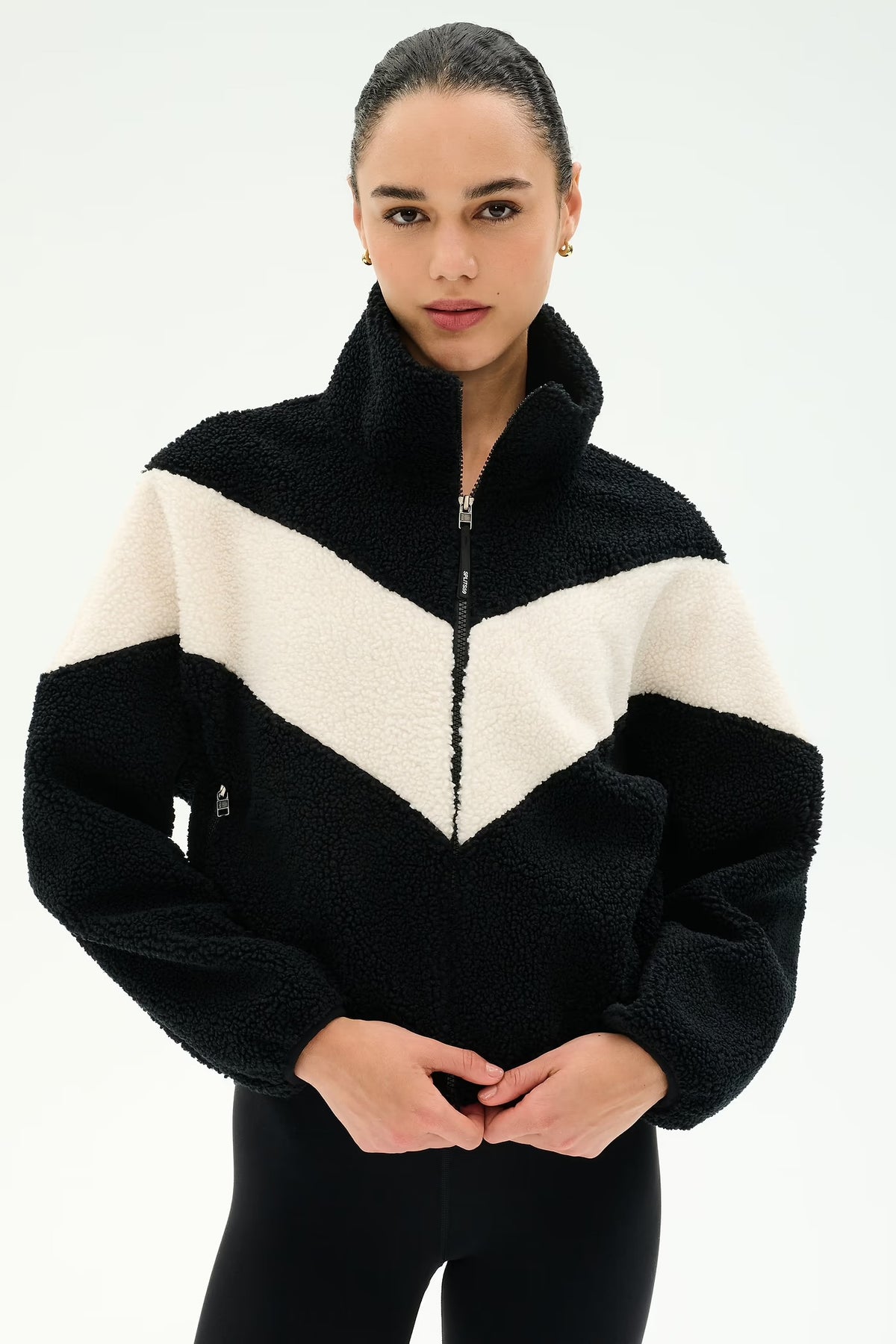 SPLITS59- LOTTIE CHEVRON SHERPA FULL ZIP JACKET