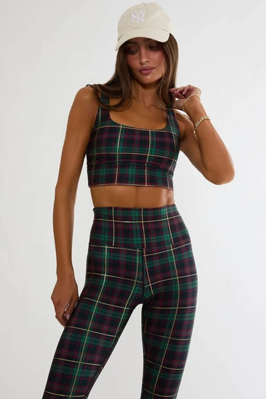 BEACH RIOT- LEAH TOP PINE HOLLOW PLAID