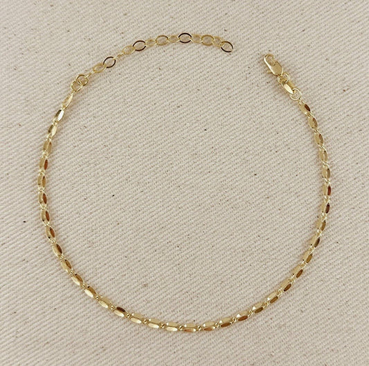 18K GOLD FILLED DETAILED CHAIN ANKLET