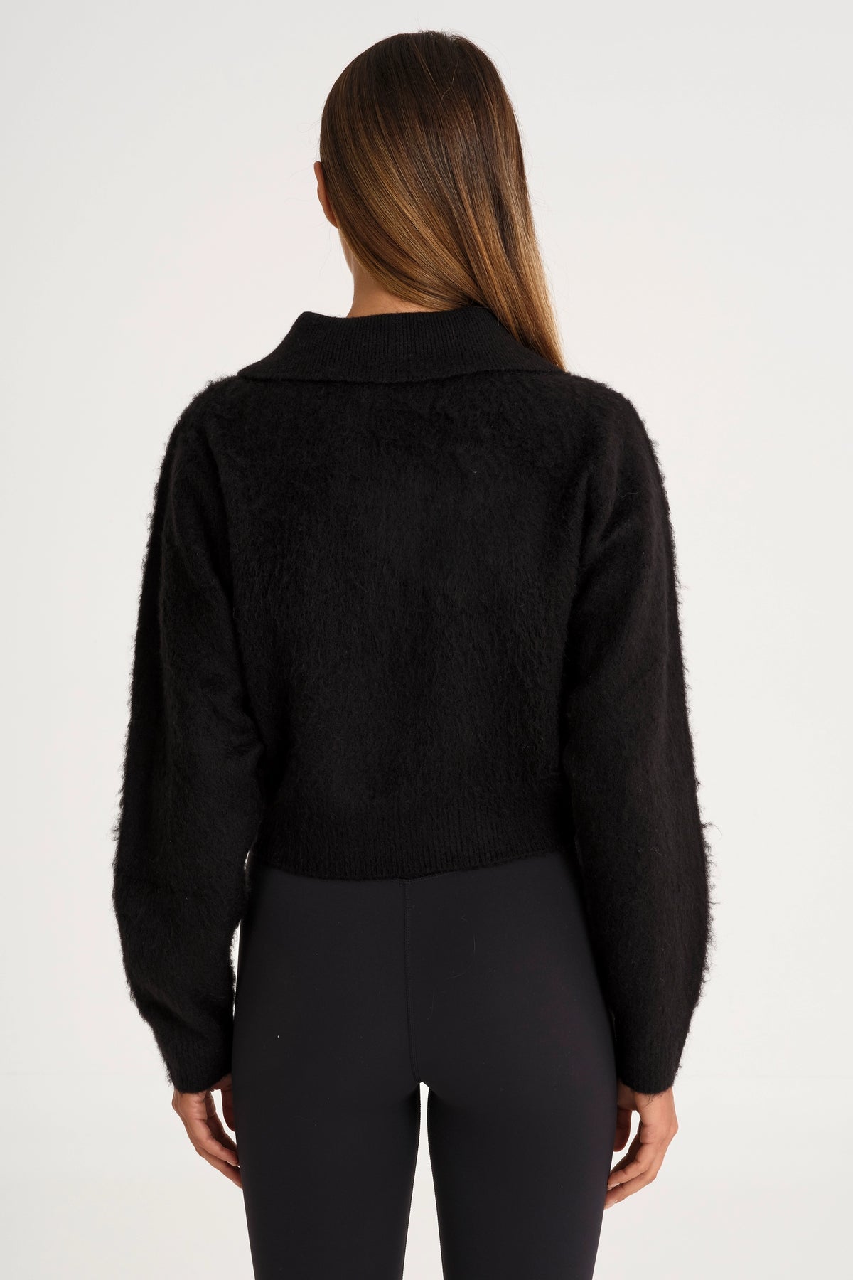 ALL FENIX- 1/2 BUTTON POLO KNIT BLACK