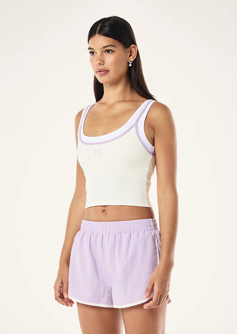 PE NATION- FORWARD TANK WHISPER WHITE & VIOLET CRUSH