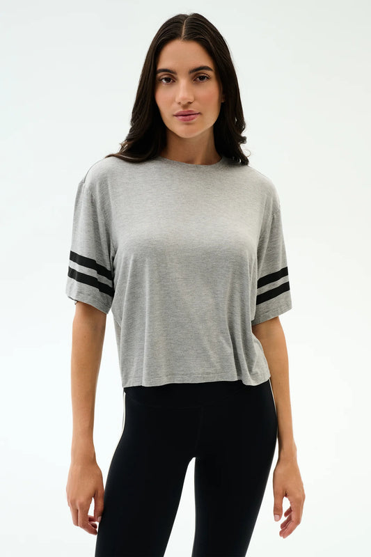 SPLITS59- AVA JERSEY TEE GREY/BLACK