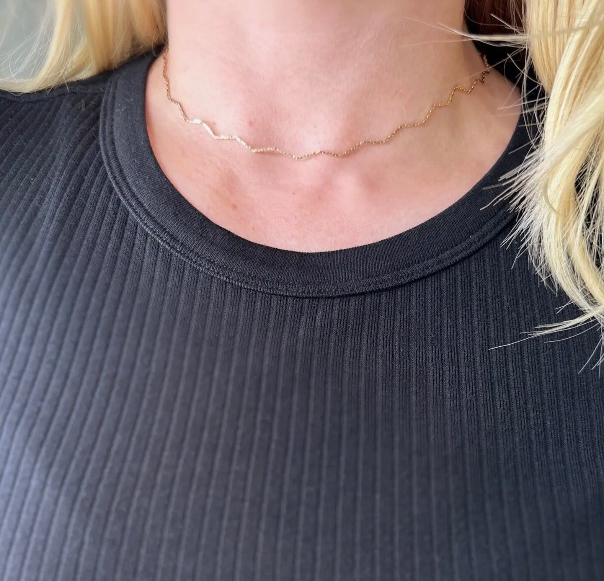 18K GOLD FILLED ZIG ZAG CHOKER