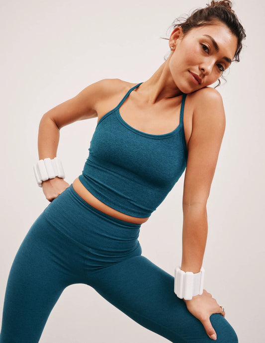 BEYOND YOGA- SPACEDYE SLIM RACERBACK CROPPED TANK