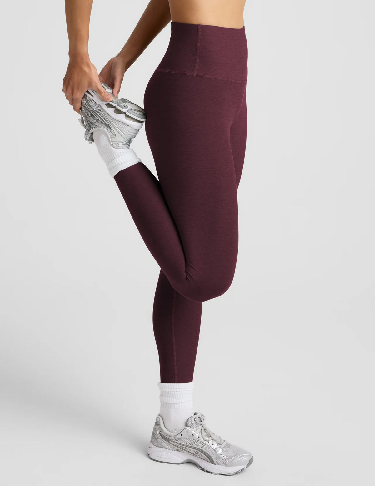 BEYOND YOGA- SPACEDYE CAUGHT IN THE MIDI HIGH WAISTED LEGGING CABERNET HEATHER