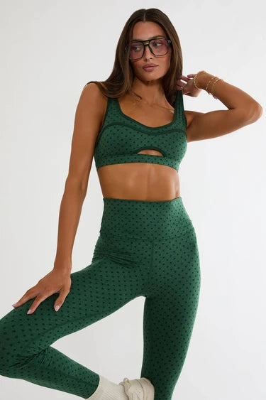 BEACH RIOT- MOXIE TOP PINE POLKA DOT