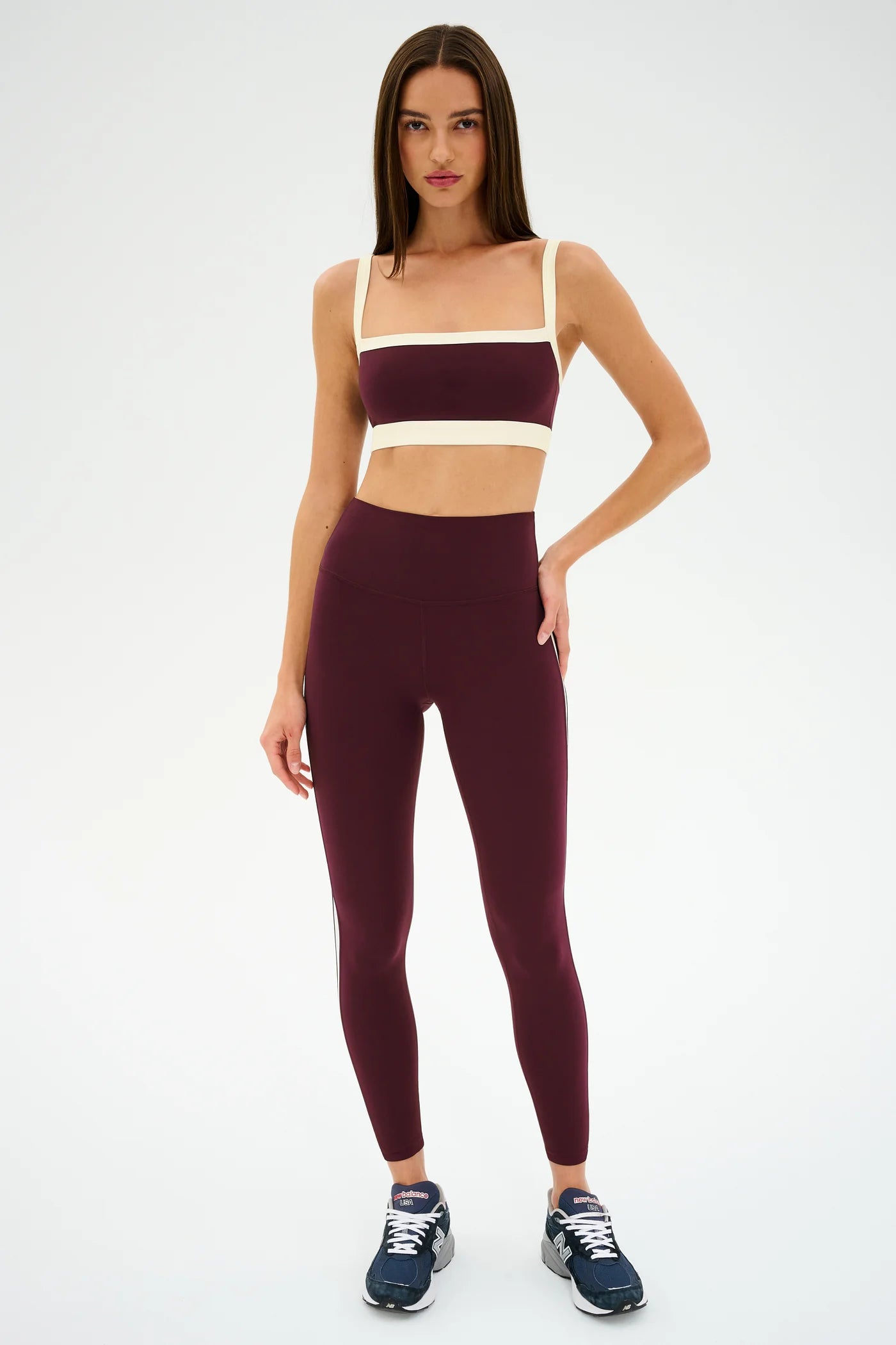 SPLITS59- CLARE HIGH WAIST RIGOR 7/8 LEGGING DARK CHERRY