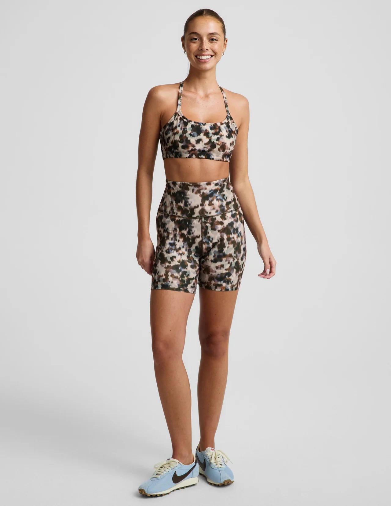 BEYOND YOGA- DAPPLED ROAN SOFTMARK SLIM RACERBACK BRA