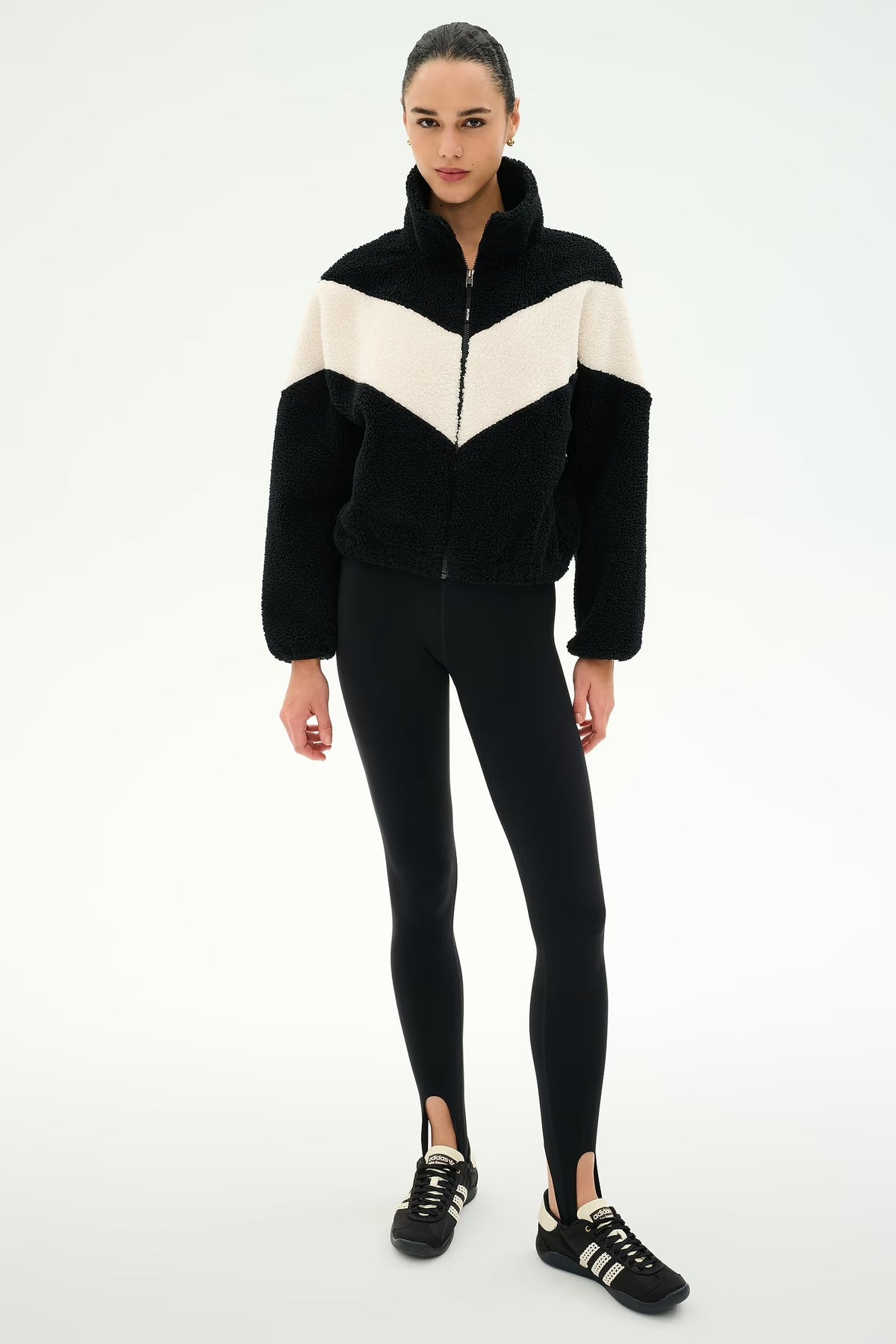 SPLITS59- LOTTIE CHEVRON SHERPA FULL ZIP JACKET