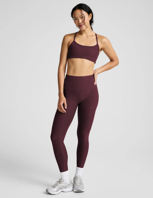 BEYOND YOGA- SPACEDYE CAUGHT IN THE MIDI HIGH WAISTED LEGGING CABERNET HEATHER