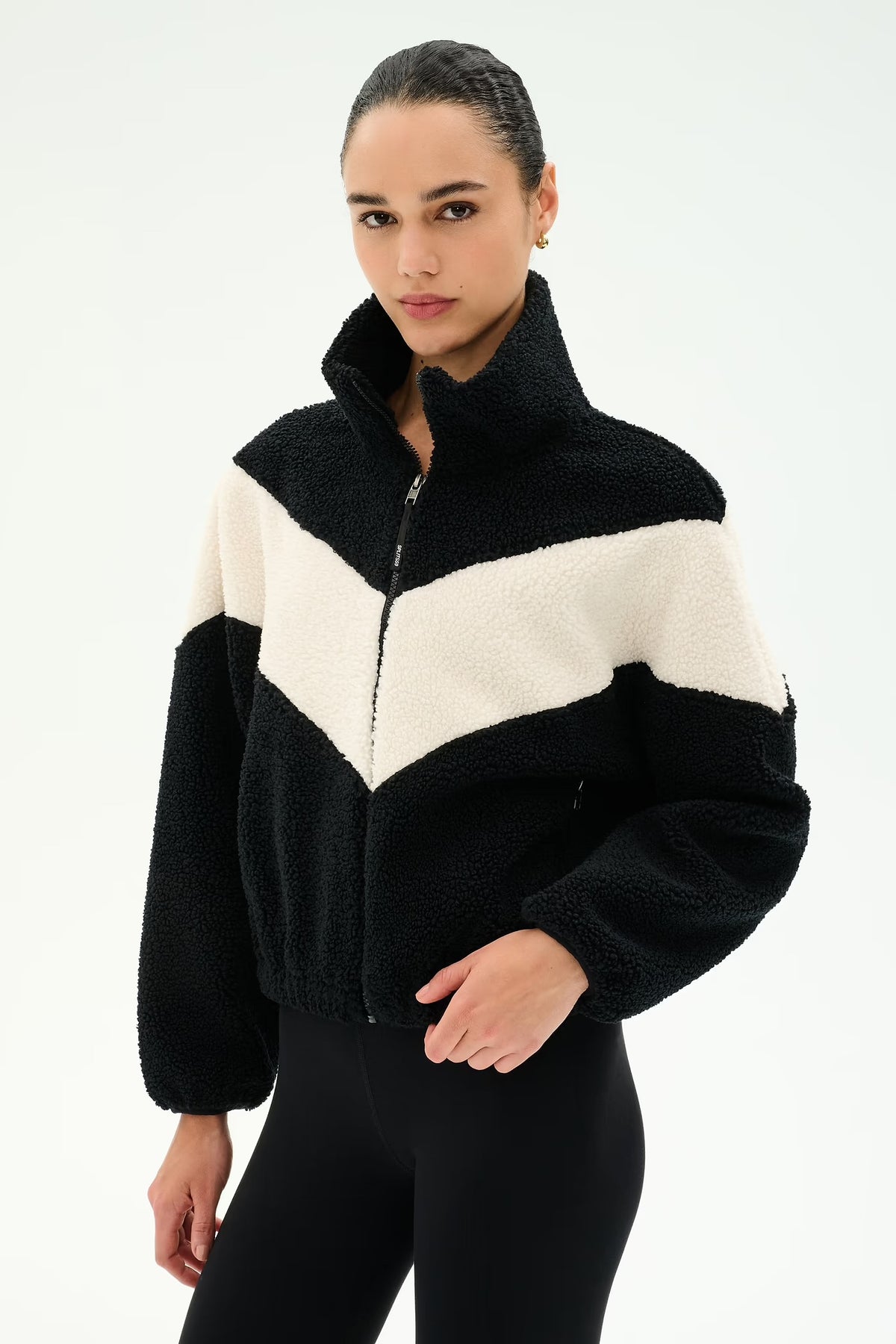 SPLITS59- LOTTIE CHEVRON SHERPA FULL ZIP JACKET