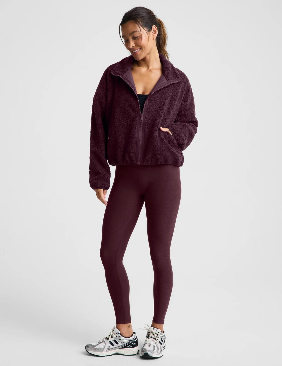 BEYOND YOGA- UNITY ZIP JACKET CABERNET