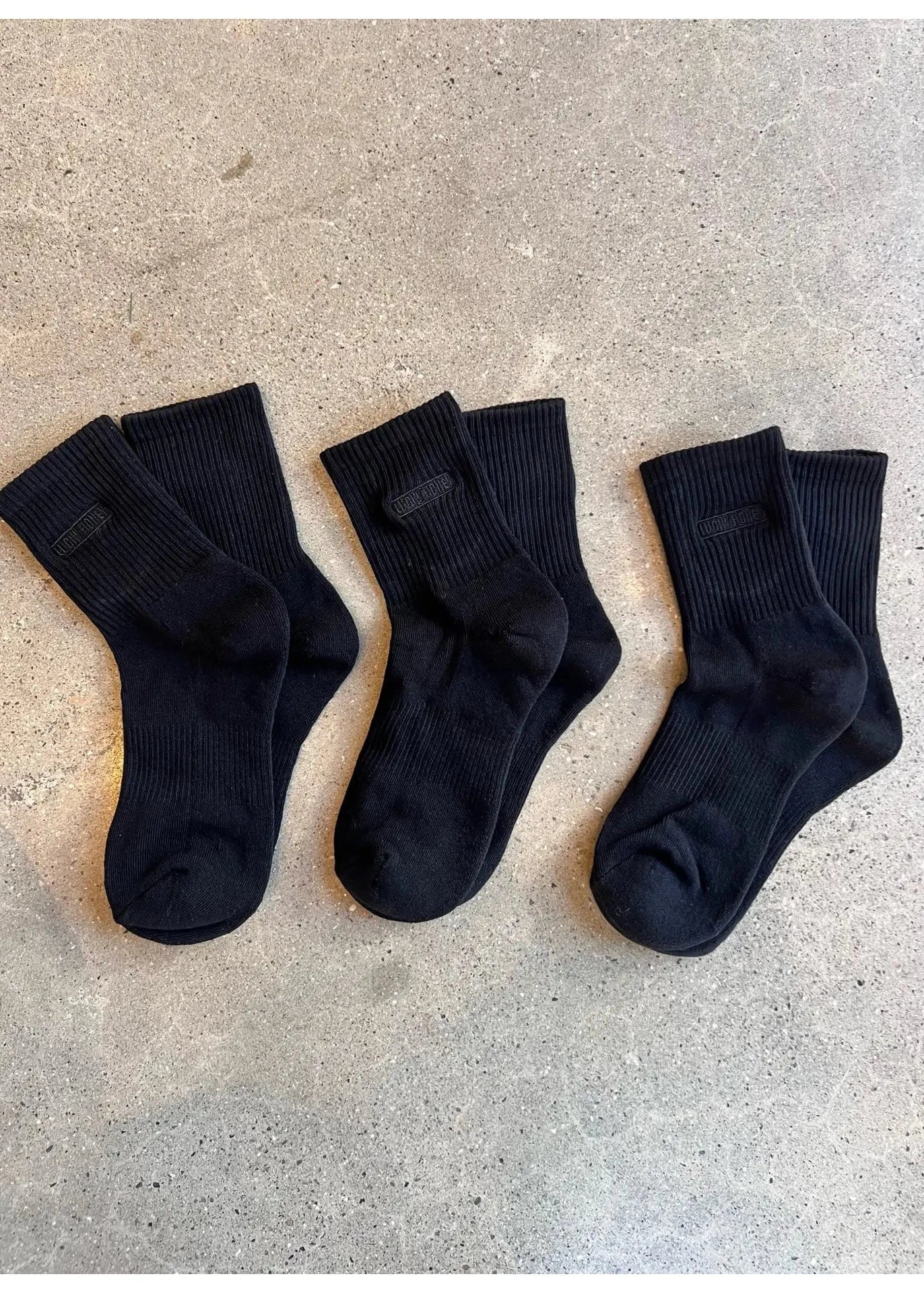 Three black socks 