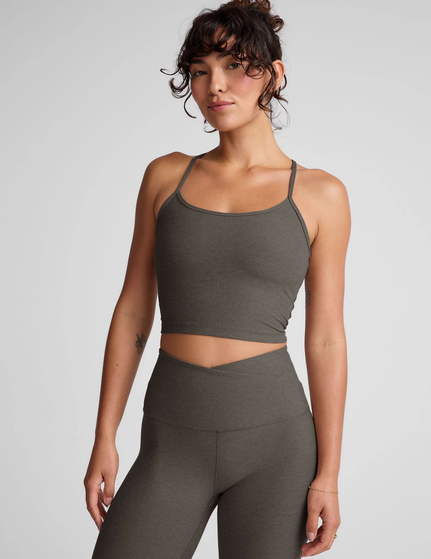 BEYONG YOGA- SPACEDYE SLIM RACERBACK CROPPED TANK