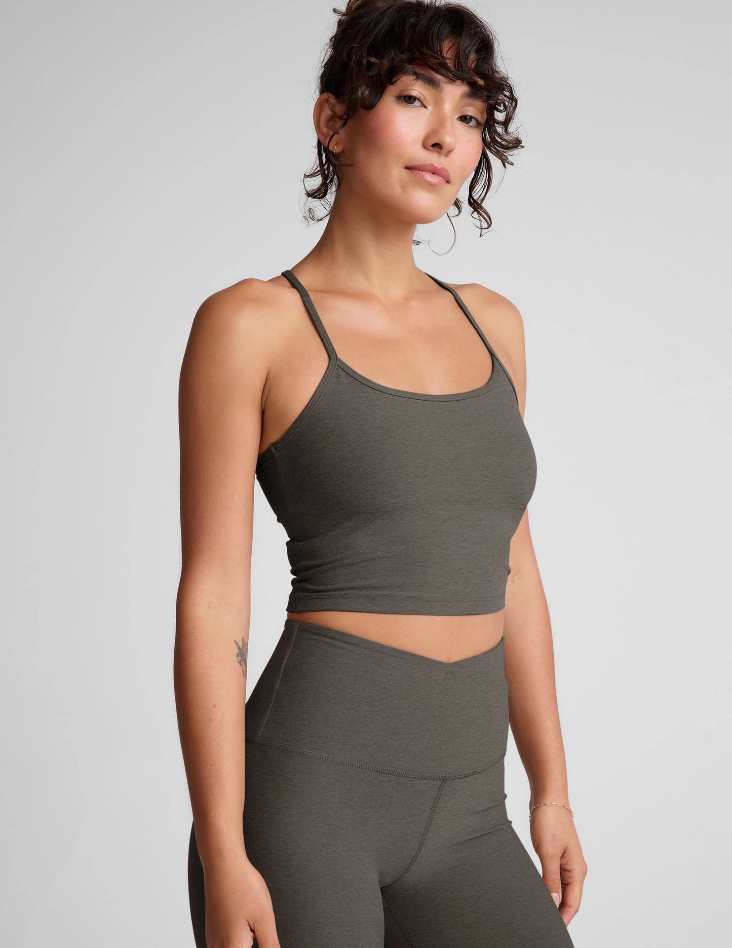 BEYONG YOGA- SPACEDYE SLIM RACERBACK CROPPED TANK