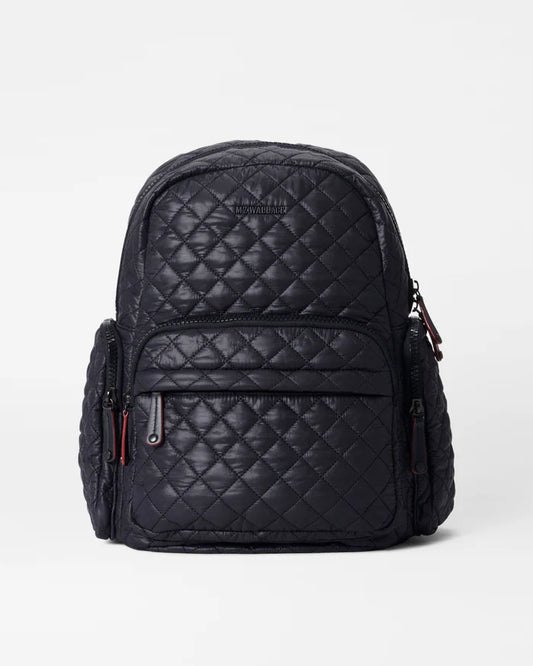 MZ WALLACE- BLACK POCKET METRO QUILTED BACKPACK