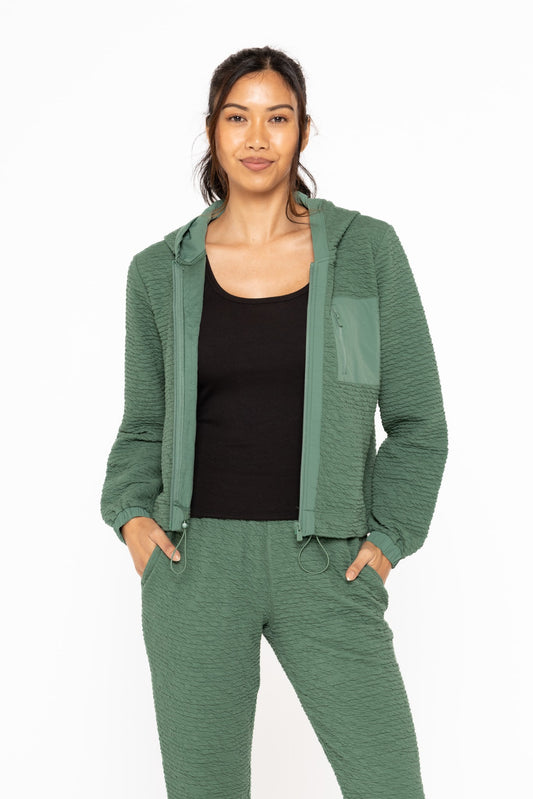 BASIL TEXTURED ZIP UP JACKET