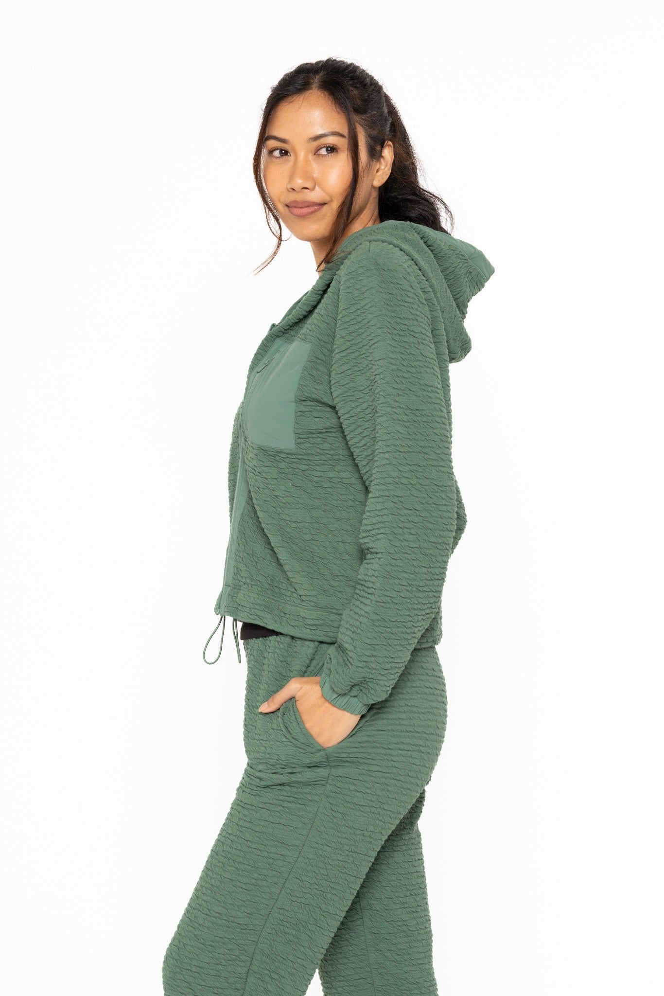 BASIL TEXTURED ZIP UP JACKET