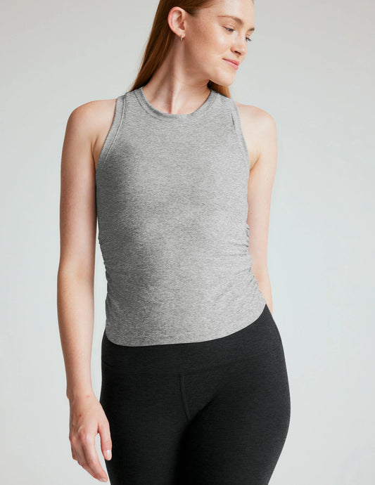 BEYOND YOGA- FEATHERWIEGHT YOUR FIT SHIRRED TANK